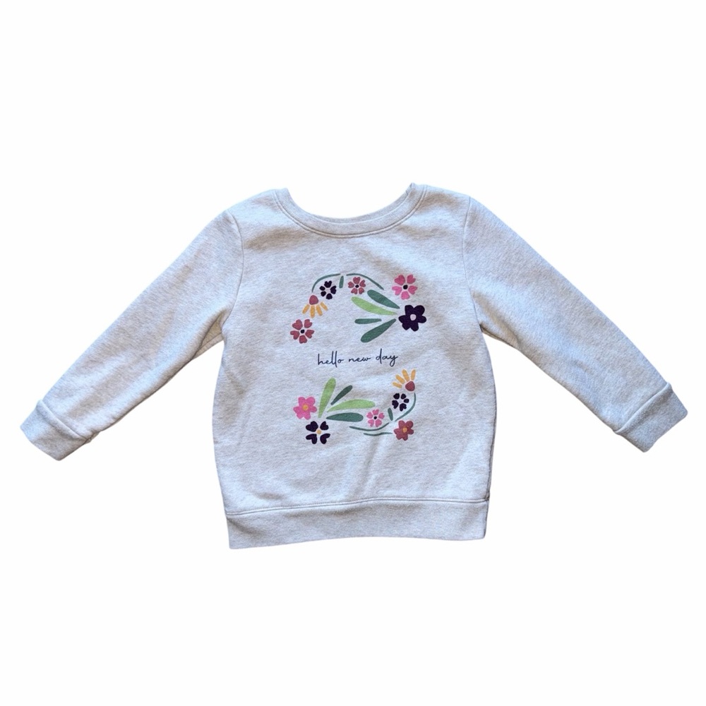 Garanimals Sweatshirt Toddler Girls Size 3T Hello New Day Spring Flowers